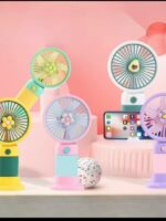 Cute & Colourful Portable Mini Charging Fan – 3 Speed Rechargeable Hand Fan with Type-C Charging